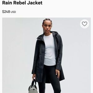 Lululemon Rain Rebel Women's Black Jacket size 18